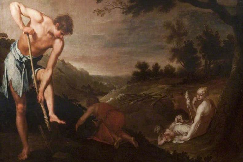 The dignity of work comes from God, as shown in the Bible beginning with Adam and Eve.